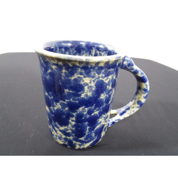 Bennington Pottery Blue Agate Spongeware 7oz Coffee Mug - Picture 1 of 6